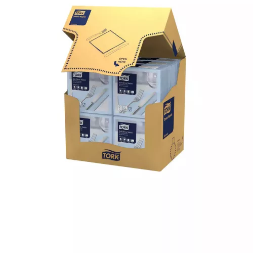 Tork szalvéta Soft Dinner 3r., 39X39, VILÁGOSKÉK, 100db/csg, 12csg/karton