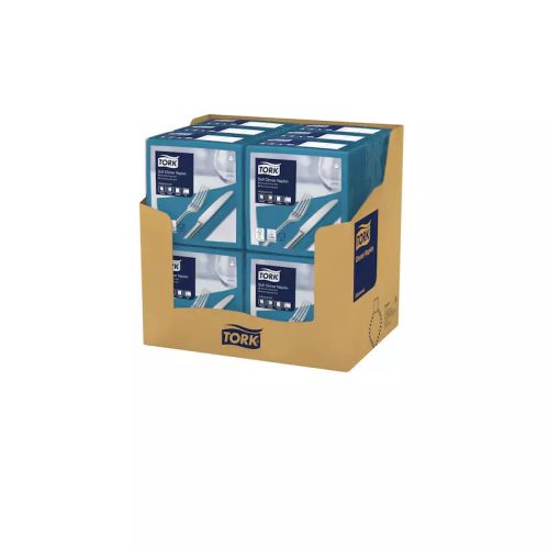Tork szalvéta Soft Dinner 3r., 39X39, KÉKESZÖLD, 100db/csg, 12csg/karton