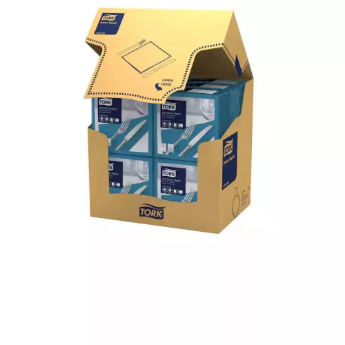 Tork szalvéta Soft Dinner 3r., 39X39, KÉKESZÖLD, 100db/csg, 12csg/karton