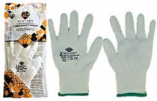 Kesztyű Safety First ujjbegy mártott FEHÉR "S