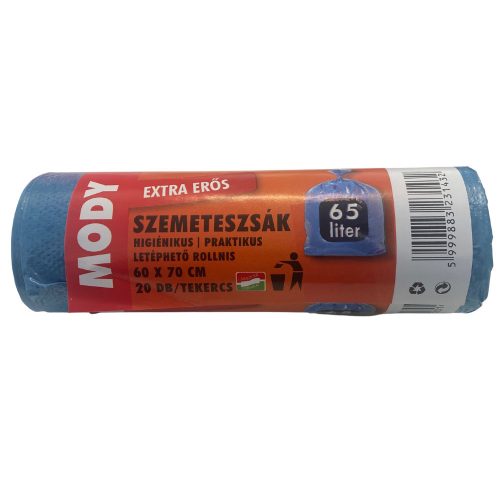 Szemeteszsák Mody (60X70, 65L, 20db/tek, 25tek/karton) Kék