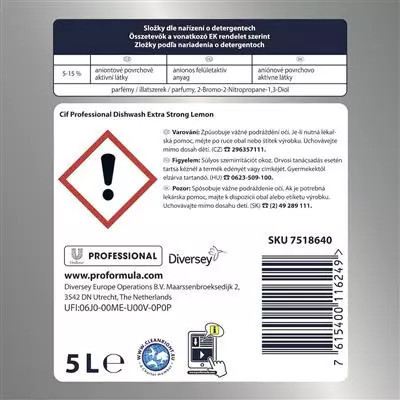 Cif Dishwash kézi mosogatószer 5L Extra Strong Lemon
