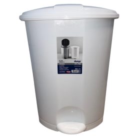   Dunya szemetes pedálos 41,8 x 40,7 x 56,3 - 50L (2db/karton) - Fehér