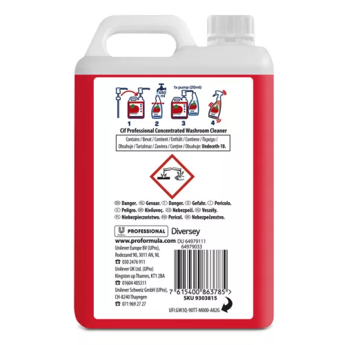 Cif Professional Fürdőszobai és szaniter tisztítószer Koncentrátum, 2 Liter