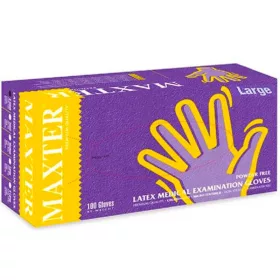   Gumikesztyű Maxter latex PÚDERMENTES "L" 100db/doboz, 10doboz/karton