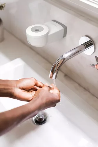 LESSEAU No Touch, szilárd szappan kézmosó adagoló, SZENZOROS - fekete