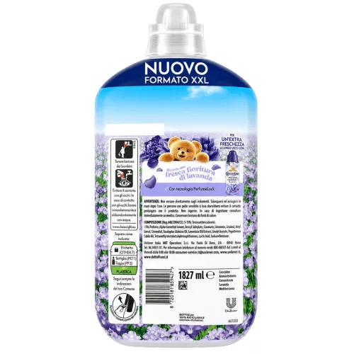 Coccolino öblítő koncentrátum Fresh Lavanda Mediterranea - nyugtató és frissítő levendula illat 1,827 L, 87 mosás