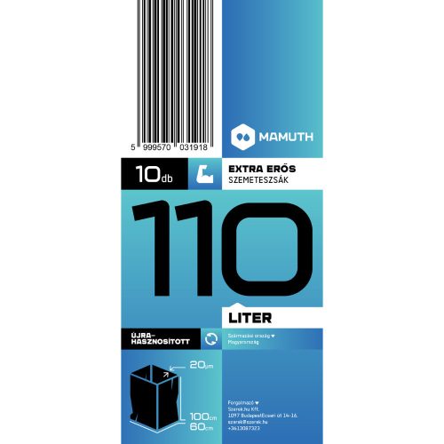 Mamuth szemeteszsák extra erős, 110L, 100x60cm, 10db/tekercs