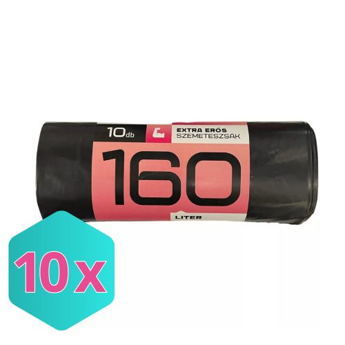 Mamuth szemeteszsák extra erős, 160L, 120x80cm, 10db/tekercs KARTON - 10 db