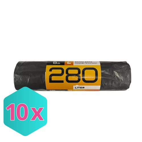 Mamuth szemeteszsák extra erős, 280L, 135x115cm, 10db/tekercs KARTON - 10 db