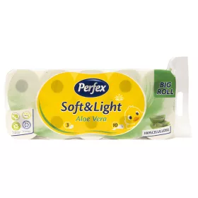   Perfex Soft&Light Aloe Vera WC papír - 3 rétegű, 10 tekercs