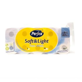   Perfex Soft&Light PURE WHITE WC papír - 3 rétegű, 10 tekercs