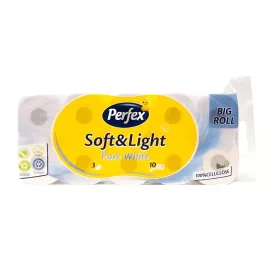   Perfex Soft&Light PURE WHITE WC papír - 3 rétegű, 10 tekercs