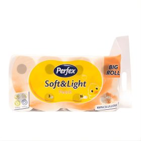   Perfex Soft&Light barack illatú WC papír - 3 rétegű, 16 tekercs