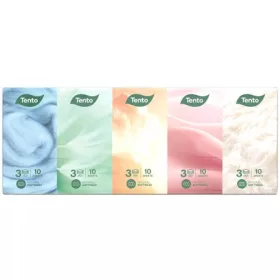   Tento Natural Soft papírzsebkendő, 3 rétegű, 10x10 db/csomag
