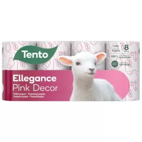 Tento Ellegance Pink Decor 8 tekercses toalettpapír