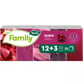   Tento Rubin Red papírzsebkendő, 3 rétegű, 15x10 db/csomag