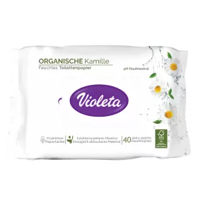   Violeta nedves toalettpapír kamilla kivonattal, toalettbe dobható 40db/csomag