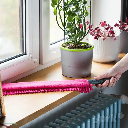 YORK mikroszálas portalanító mop nyéllel - magenta