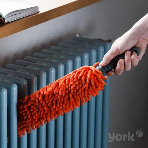 YORK mikroszálas portalanító mop nyéllel - narancssárga