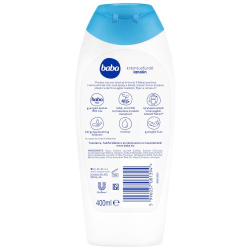 Baba krémtusfürdő lanolin 400 ml