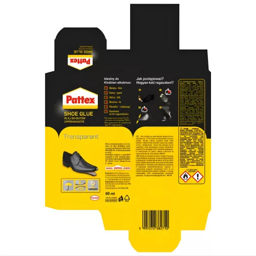 Pattex cipőragasztó 50 ml - átlátszó