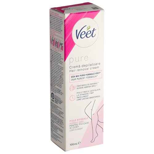 Veet Pure láb és test szőrtelenítő krém - normál bőrre, 100 ml