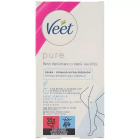   Veet Expert használatra kész hideggyanta szalagok - lábra, érzékeny bőrre 20 db
