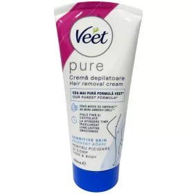   Veet Pure láb és test szőrtelenítő krém - érzékeny bőrre, 200 ml