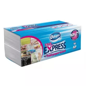   Ooops! Express háztartási papírtörlő,V hajt., 2r., fehér, 150lap/csomag