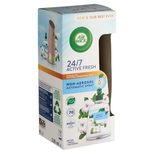 Air Wick ACTIVE FRESH automata légfrissítő készülék és utántöltő Friss Pamut (228 ml)