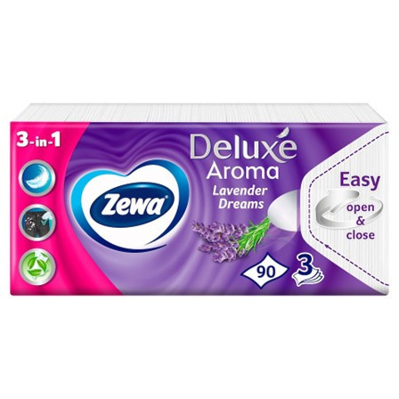 Zewa zsebkendő 90DB/CSG, 3r. lavender dreams