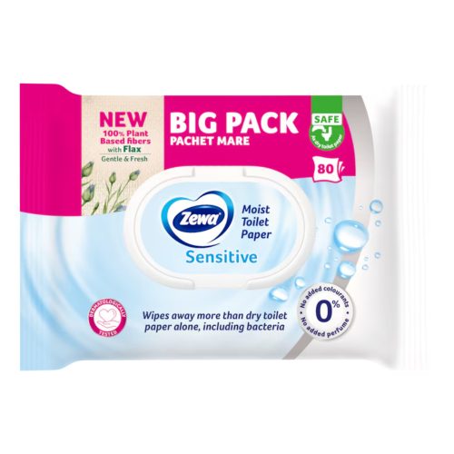 Zewa nedves toalettpapír Bigpack 80db/csg, 12csg/karton Sensitive