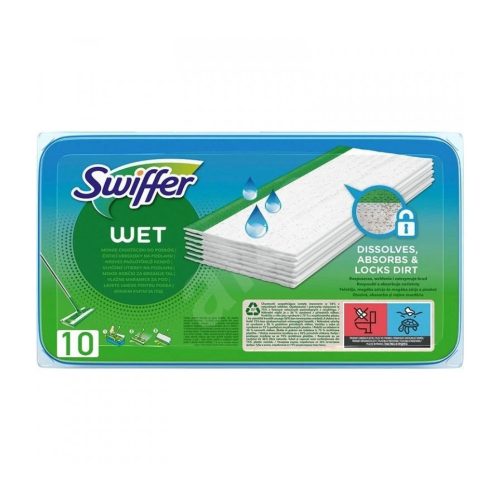 Swiffer Padlótörlő Utántöltő, NEDVES/WET 10 db/doboz