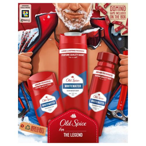 Old Spice Ajándékcsomag WHITEWATER THE ALPINIST Deo Stick 50 ml + Dezodor 150ml + Tusfurdő 250 ml