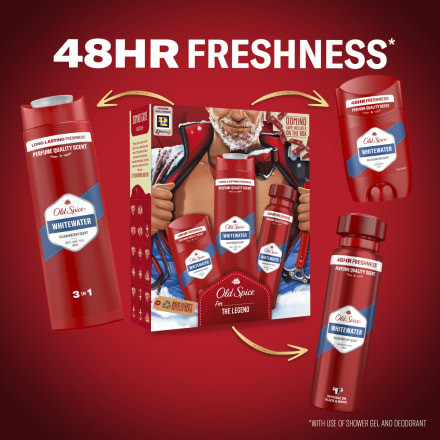 Old Spice Ajándékcsomag WHITEWATER THE ALPINIST Deo Stick 50 ml + Dezodor 150ml + Tusfurdő 250 ml