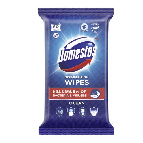 Domestos higiénikus törlőkendő 60db/csg, 6csg/karton óceán