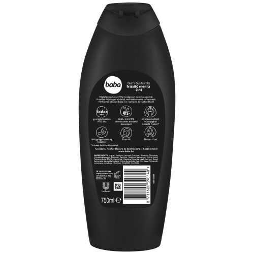 Baba férfi tusfürdő frissítő menta 2in1 750 ml