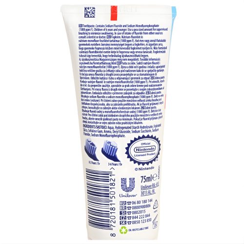 Signal Kids Super Mario gyermekfogrém 0-6 éves 75ml strawberry flavour