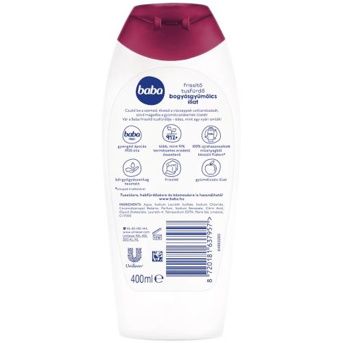 Baba frissítő tusfürdő Gyümölcsöskert 400 ml