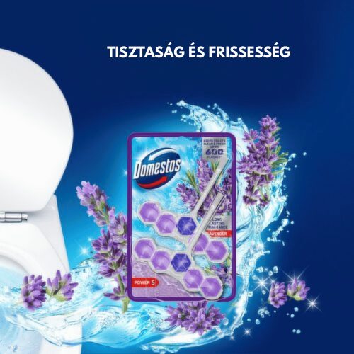 Domestos Power5 WC-frissítő blokk 2x50g Lavender