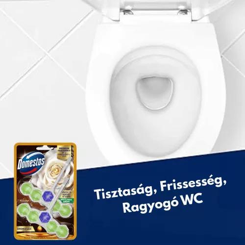 Domestos Aroma Lux WC-frissítő blokk 2x55g White Rose Dream