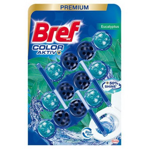 3 db-os Bref Color Aktiv+ WC frissítő golyó Eukaliptusz (3 x 50 g)