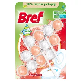   Bref Pro Nature WC tisztító, golyós Mega Pack, 3DB-os 3X50g GRAPEFRUIT