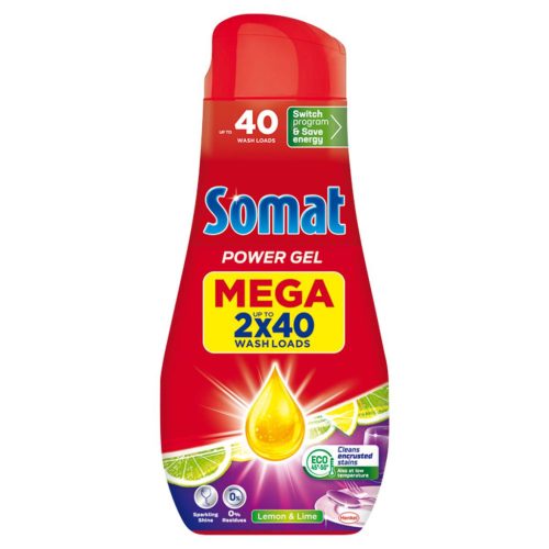 Somat Power Gel All in 1 Lemon&Lime gépi mosogatószer 2×720 ml