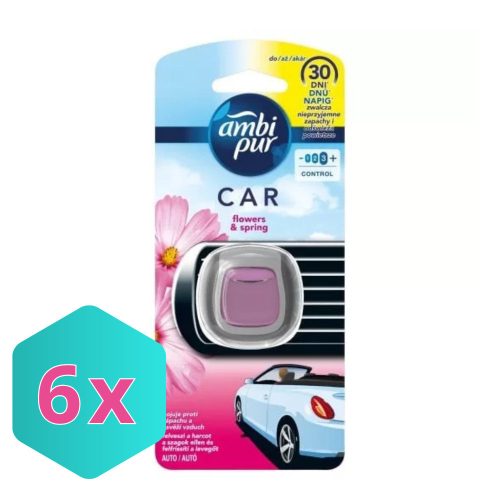 Ambi Pur Car, Flowers & Spring Scent Autóillatosító, 2ml KARTON - 6 db