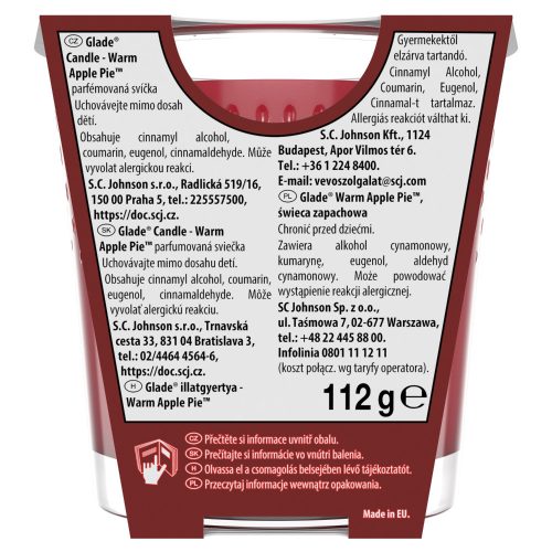 Glade illatgyertya - Warm Apple Pie 112g KARTON - 6 db