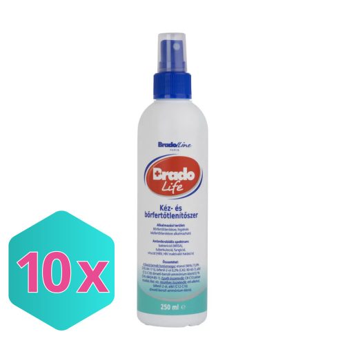 Bradolife kéz- és bőrfertőtlenítő SPRAY 250ml KARTON -10 db