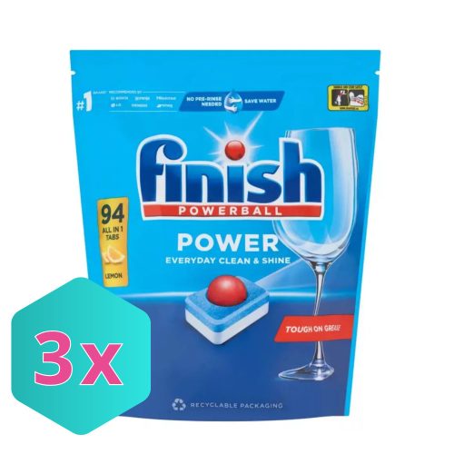 Finish Power mosogatótabletta 94db-os lemon KARTON - 3 db