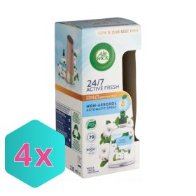   4 db Air Wick Active Fresh automata légfrissítő készülék és utántöltő Friss Pamut (228 ml)